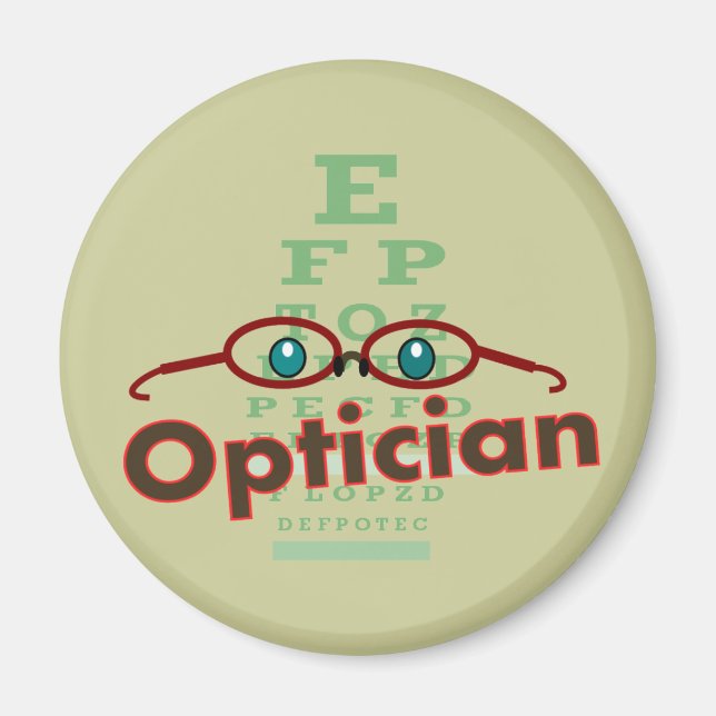 Optician - Öga-diagram Magnet (Framsidan)