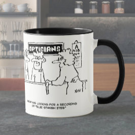 Optician tillfrågas om "Spanska Öga" Mugg