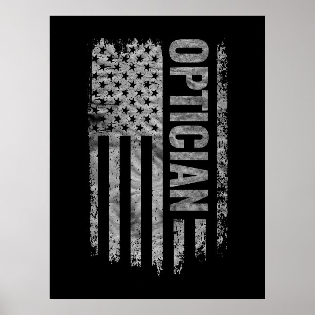 Optician USA Flag Distressed design Poster (Framsidan)