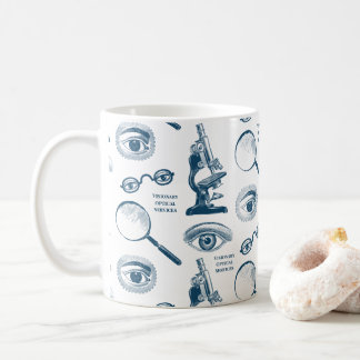 Optiker eller forskare i öga Doktor Kaffemugg