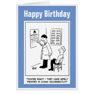 Optiker ge och öga-test hälsningskort