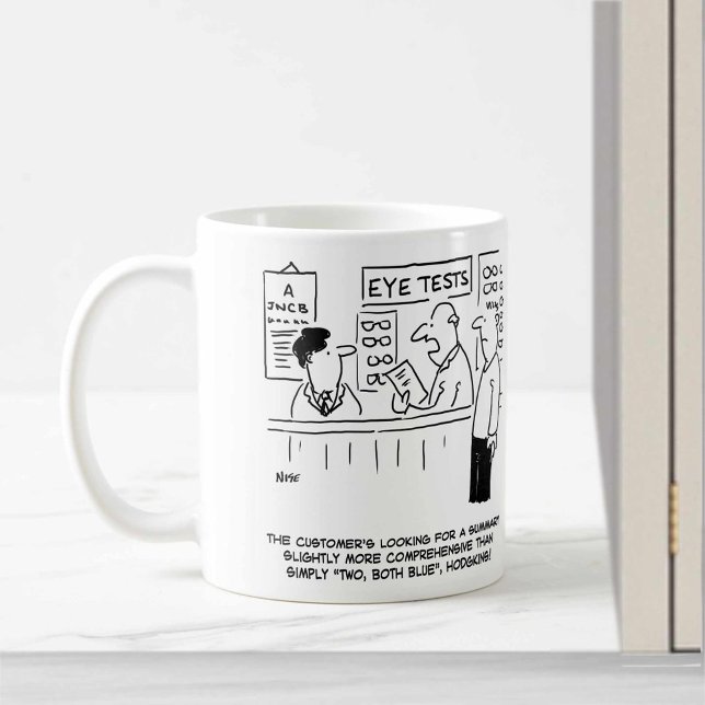 Optiker Ge och Över Förenklad Öga-test Kaffemugg (Skapare uppladdad)