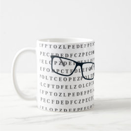 Optiker Optiker Ögontestdiagram och glasögon  Kaffemugg