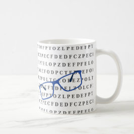 Optiker Optiker Ögontestdiagram och glasögon Kaffemugg