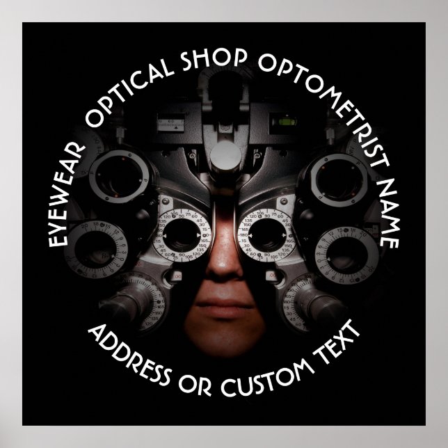 Optiker Optometrist Oftalmolog Namn Poster (Framsidan)