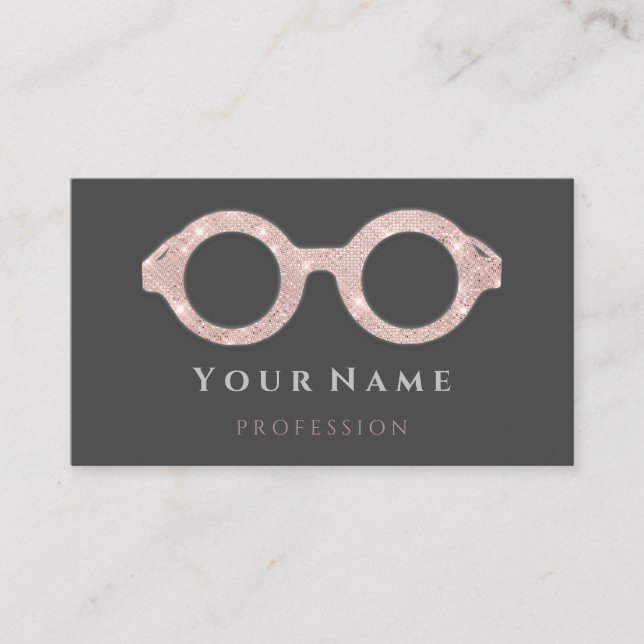 Optiker Ro Öga Optiskt glas Grått Grått  Visitkort (Framsida)