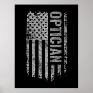 Optiker USA Flag Förfallen design Poster