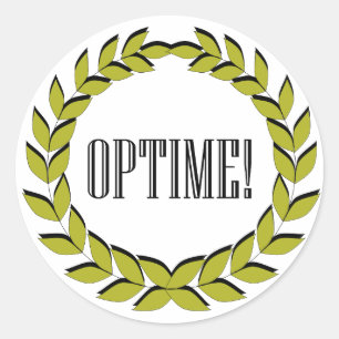 Optime! Utmärkt jobb! Runt Klistermärke