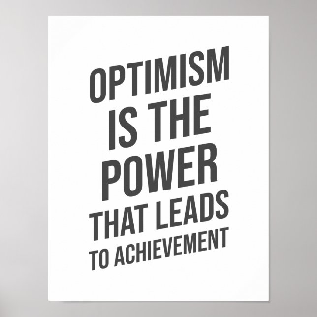 Optimism är kraften - Motiv inspiration Poster (Framsidan)