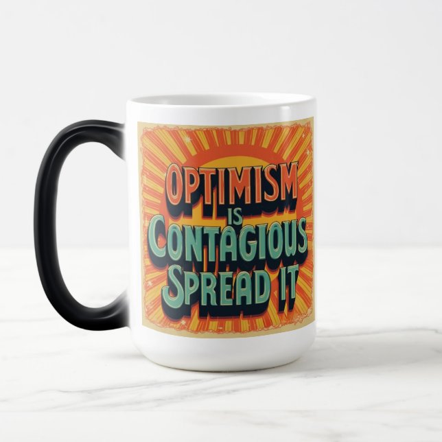 Optimism är smittsam Spread it Magisk Mugg (Vänster)
