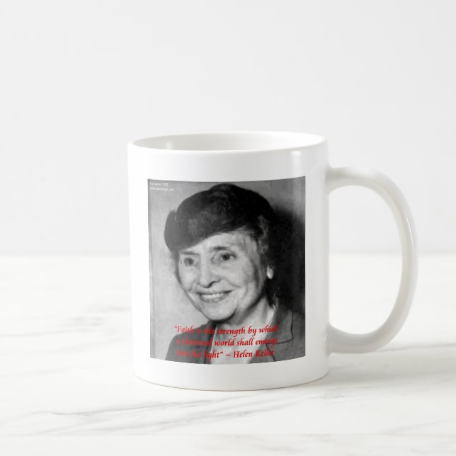 "Optimism är tron som leder till prestation. Ingen Kaffemugg (Höger)