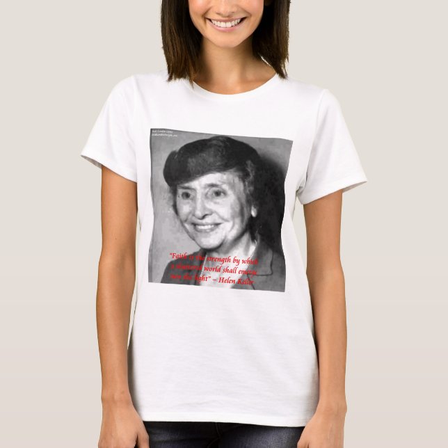 "Optimism är tron som leder till prestation. Ingen Tee Shirt (Framsida)