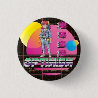 optimism Retrowave Anime Flicka Knapp