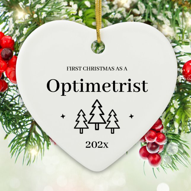 Optimist Första jul Julgransprydnad Keramik (Optimetrist First Christmas Ceramic Ornament
)
