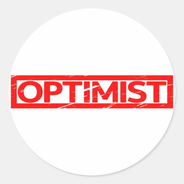 Optimist Frimärke Runt Klistermärke (Framsida)