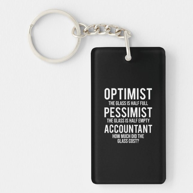 Optimist Pessimist Accountant Glass Costume Gift (Framsidan)