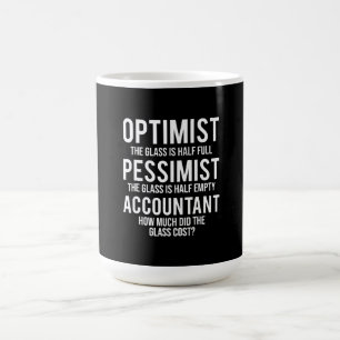 Optimist Pessimist Accountant Glass Costume Gift Kaffemugg
