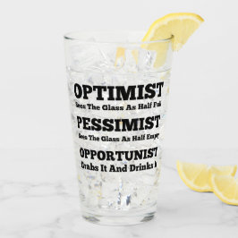 Optimist, pessimist och opportunist glaskopp
