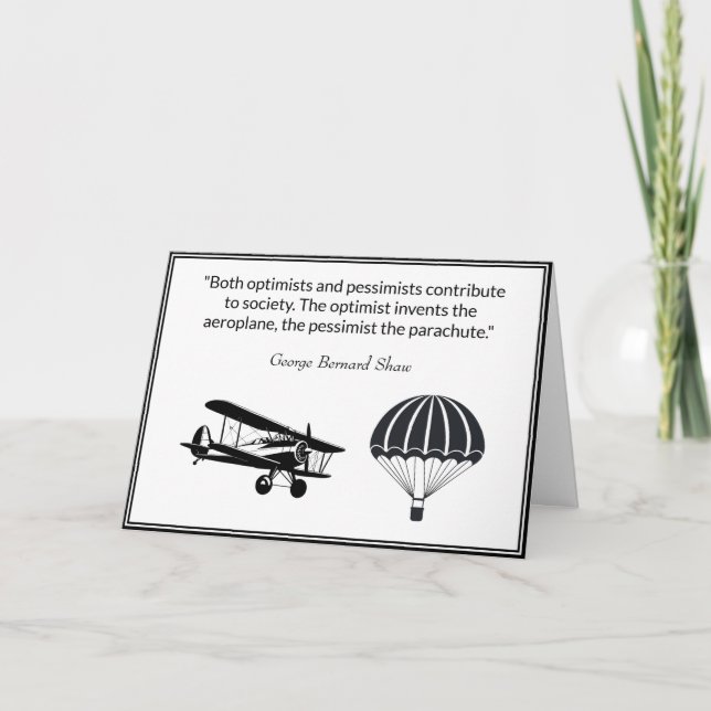 Optimist Pessimist Quote George Bernard Shaw Kort (Framsida)