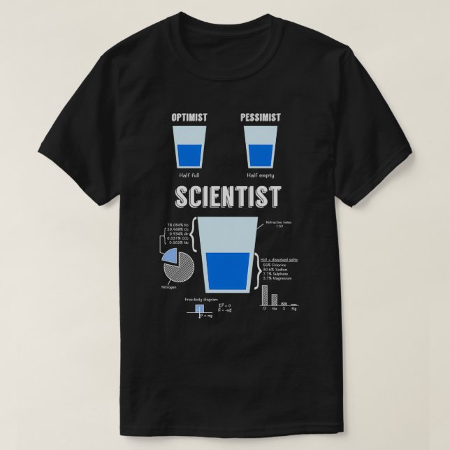 Optimist pessimist SCIENTIST T Shirt (Design framsida)