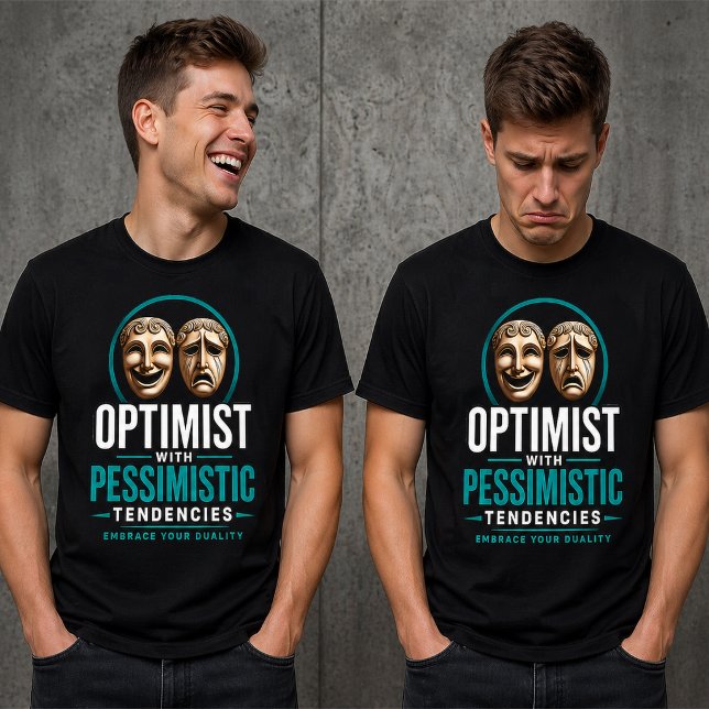 Optimist vs Pessimist Dualitetsmaskdesign T Shirt (Skapare uppladdad)
