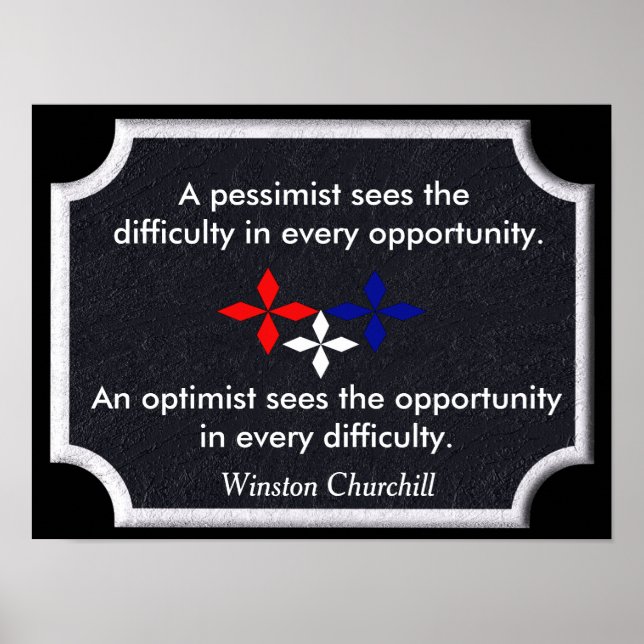Optimist - Winston Churchill-citattecken - skriv u Poster (Framsidan)