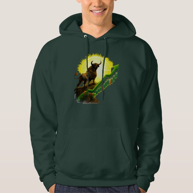 Optimistisk Aktiemarknad Soluppgång Trader Hoodie (Framsida)
