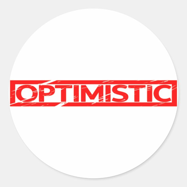 Optimistisk Frimärke Runt Klistermärke (Framsida)