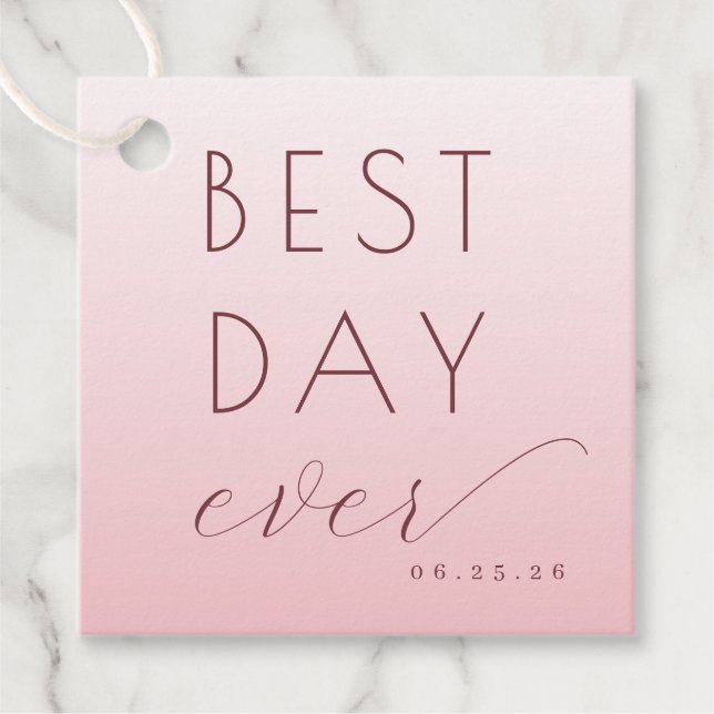 Optimistisk Rosa Typografisk Firande Gåvor Etiketter (Framsida)