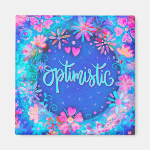 Optimistisk Söt Blue Blommigt Modern Spiritivity Magnet
