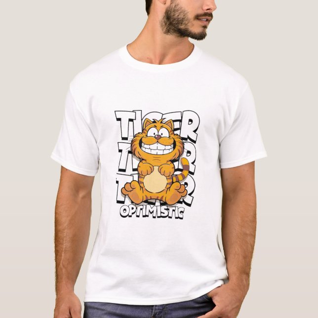 Optimistisk Tiger T Shirt (Framsida)