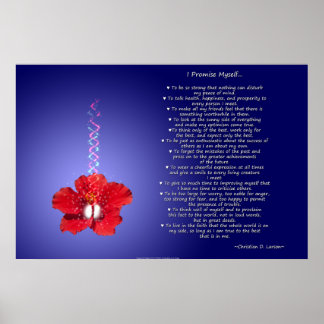 Optimists Creed: Inspirational Hibiscus Poster