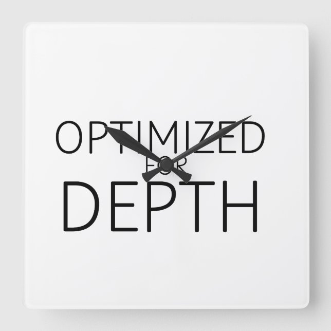 Optimized For Depth Minimalist Technical Fyrkantig Klocka (Framsida)