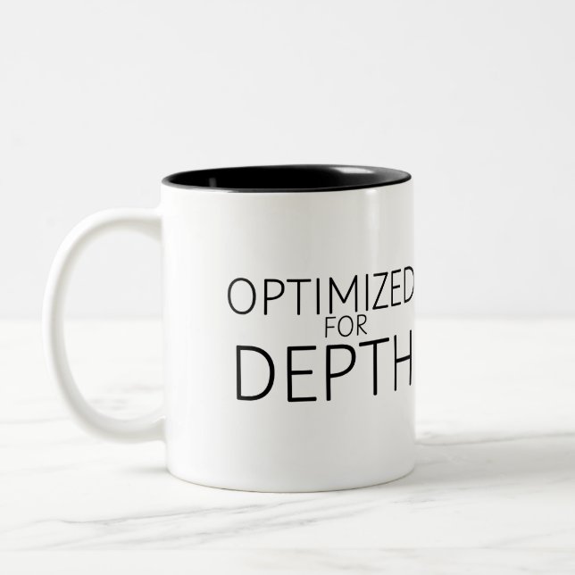 Optimized For Depth Minimalist  Två-Tonad Mugg (Vänster)