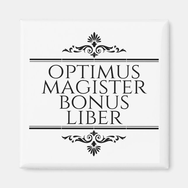 Optimus Magister Bonus Liber Magnet (Framsidan)