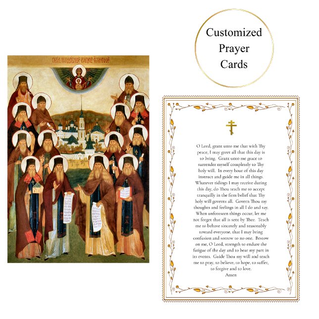 Optina Elders Prayer Card Placeringskort (Skapare uppladdad)