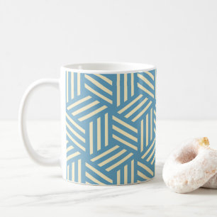 Optisk Abstrakt för Retro-kuber Mönster Blue Kaffemugg