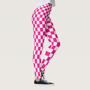 Optisk bild av Rosa och vit kontrollerad Mönster Leggings