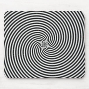 Optisk bild för svart och vitt Spiral-snurrande Musmatta