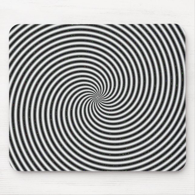 Optisk bild för svart och vitt Spiral-snurrande Musmatta (Framsidan)