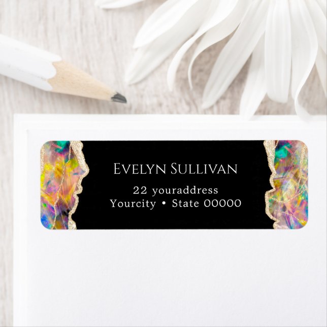 Optisk design på adressetikett för svart returadre returadress etikett (Insitu)