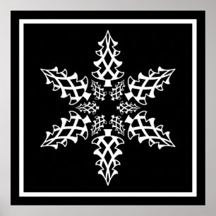 Optisk elegant illusionSnowflakejul Poster