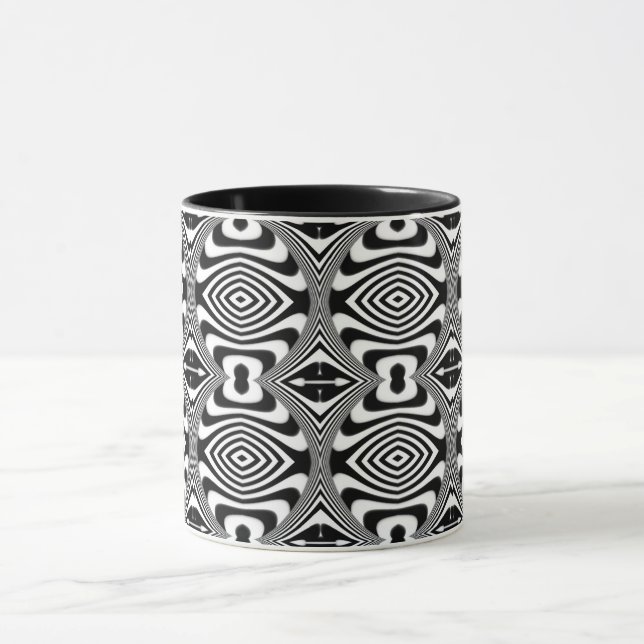 Optisk Illusion 10 Abstrakt Design Mugg (Center)