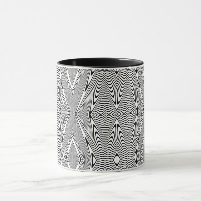 Optisk Illusion 11 Abstrakt Design Mugg (Center)