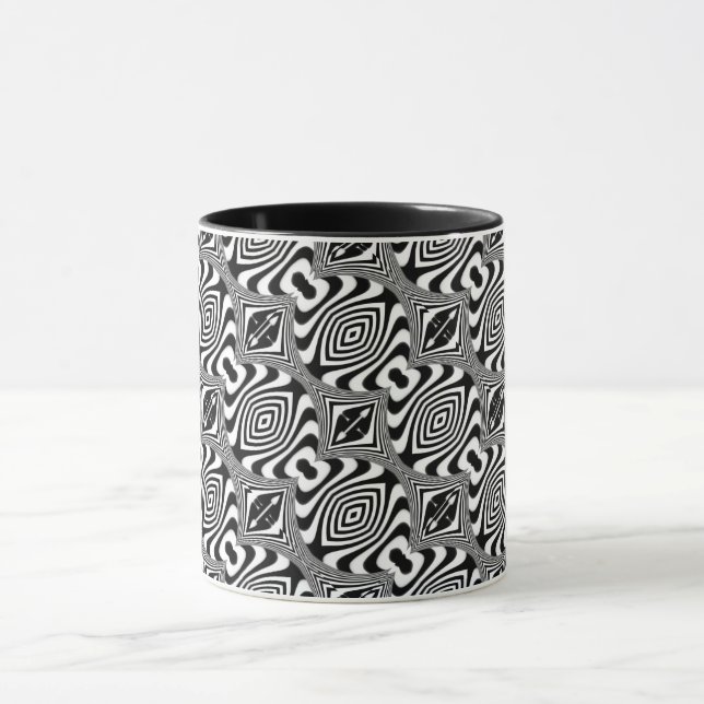 Optisk Illusion 11 Abstrakt Design Mugg (Center)