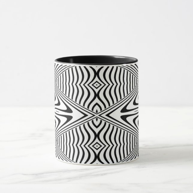 Optisk Illusion 13 Abstrakt Design Mugg (Center)