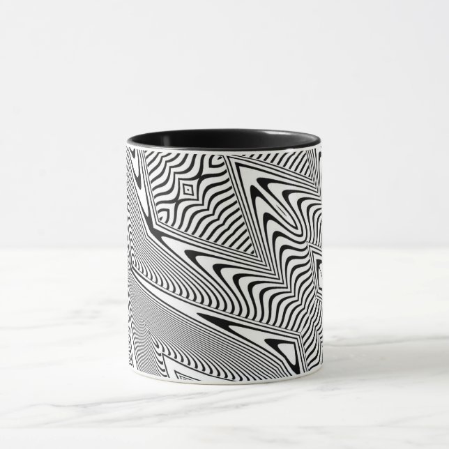Optisk Illusion 14 Abstrakt Design Mugg (Center)