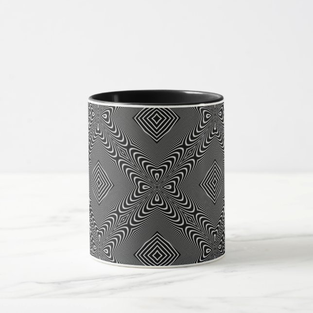 Optisk Illusion 17 Abstrakt Design Mugg (Center)