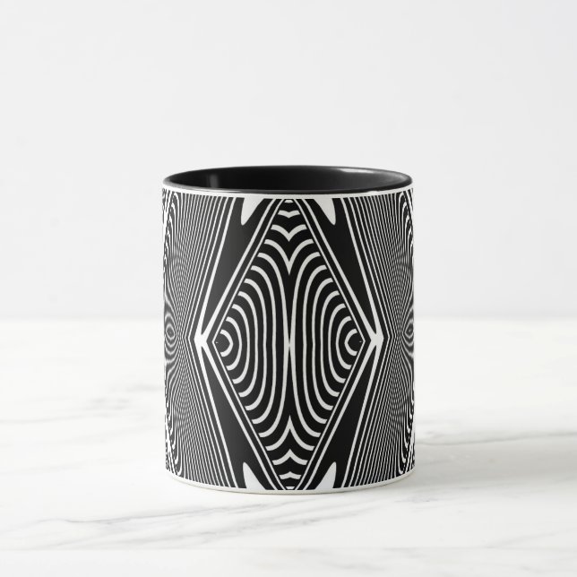 Optisk Illusion 18 Abstrakt Design Mugg (Center)