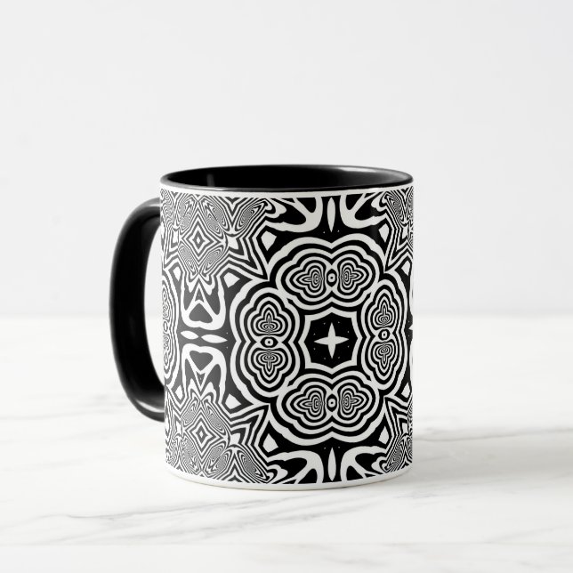 Optisk Illusion 2 Abstrakt Design Mugg (Framsida vänster)